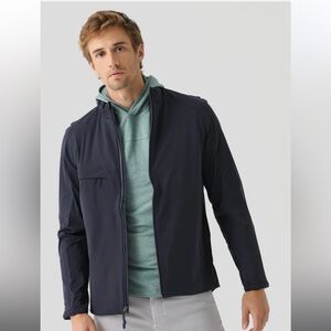 NWT Johnnie-O Performance Mens Folsom Rain Jacket Navy XL retails $398 hooded‎